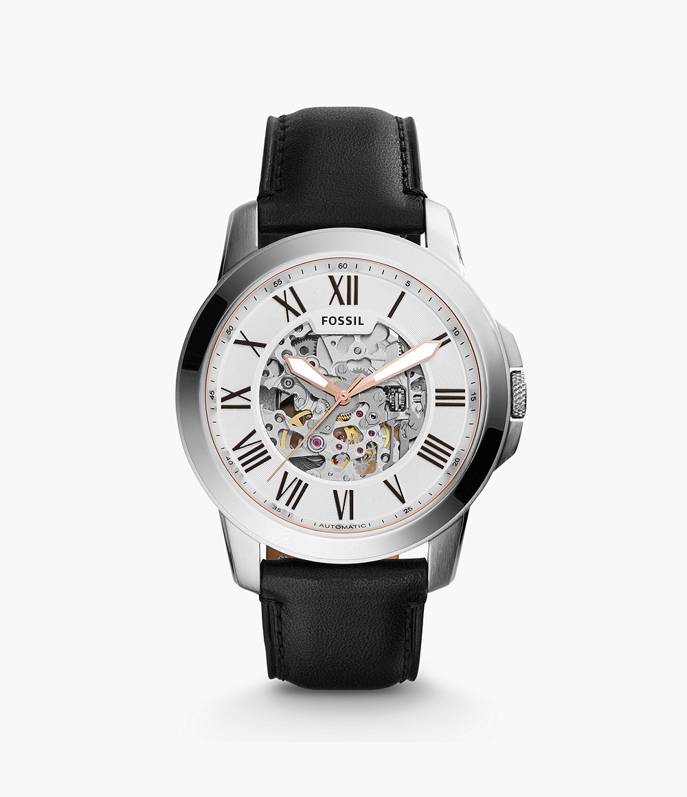GRANT グラント 機械式 ブラック レザーウォッチ ME3101_main FOSSIL フォッシル メンズ腕時計