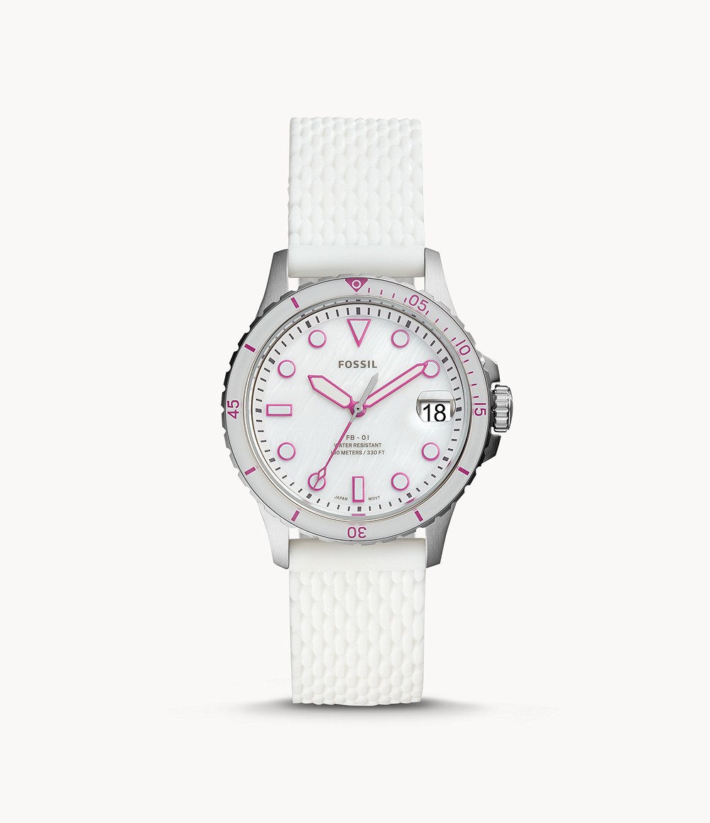 FB-01 三針デイト ホワイトシリコンウォッチ ES4747_main FOSSIL フォッシル レディース腕時計