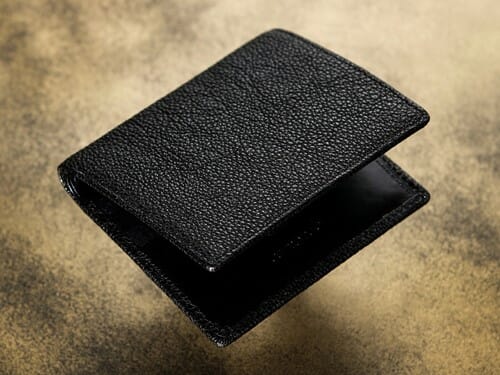二つ折り財布（黒桟革） camonde（カモンド） Mens Leather Store メンズレザーストア