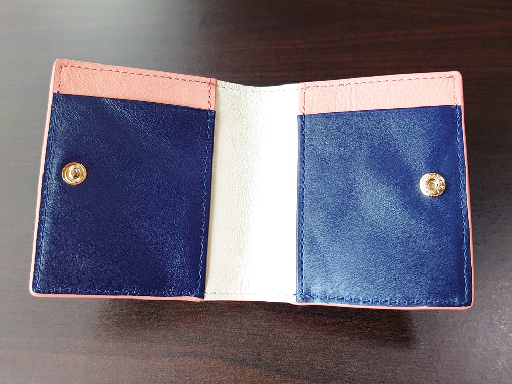 2つ折りエッジカラー財布（アシンメトリー）レビュー JOGGO（ジョッゴ）内側 カード入れ
