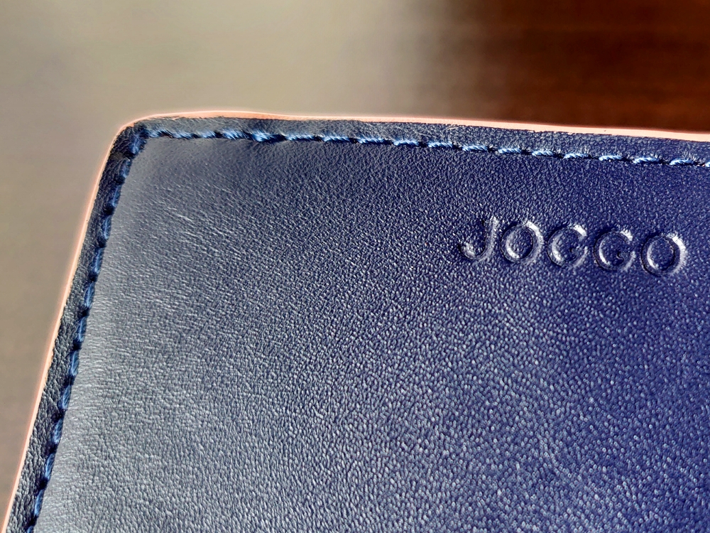 2つ折りエッジカラー財布（アシンメトリー）レビュー JOGGO（ジョッゴ）ステッチ 縫い目