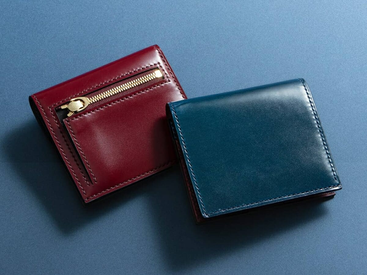 アニリン染めコードバン & ブライドル 薄型二つ折り財布（小銭入れ付き）otohaci（オトハチ）Mens Leather Store（メンズレザーストア）