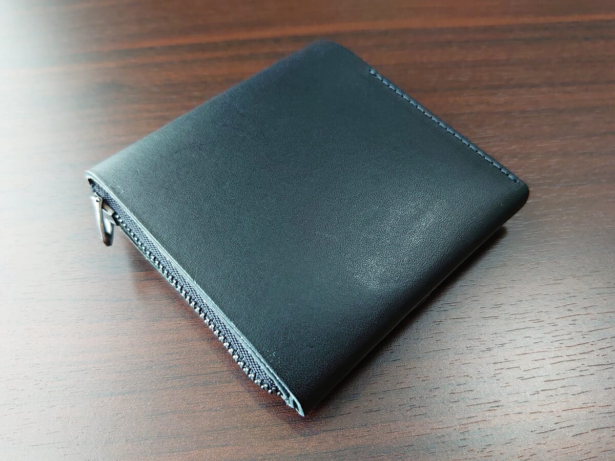 小さく薄い財布SAKU ブッテーロ Buttero ブラック buttero-black moku もく デザイン 外装2