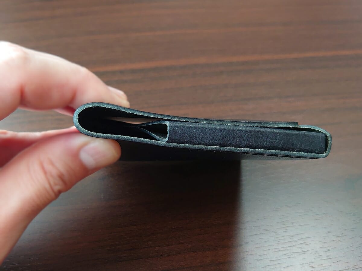 小さく薄い財布SAKU ブッテーロ Buttero ブラック buttero-black moku もく デザイン 外装4