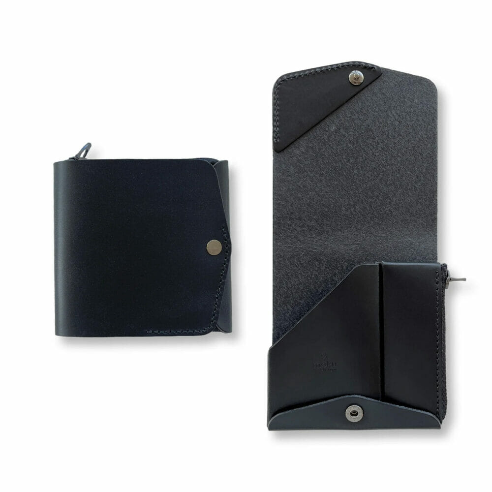 小さく薄い財布Saku ver.2 ブッテーロ buttero-black（ブラック）moku（モク）