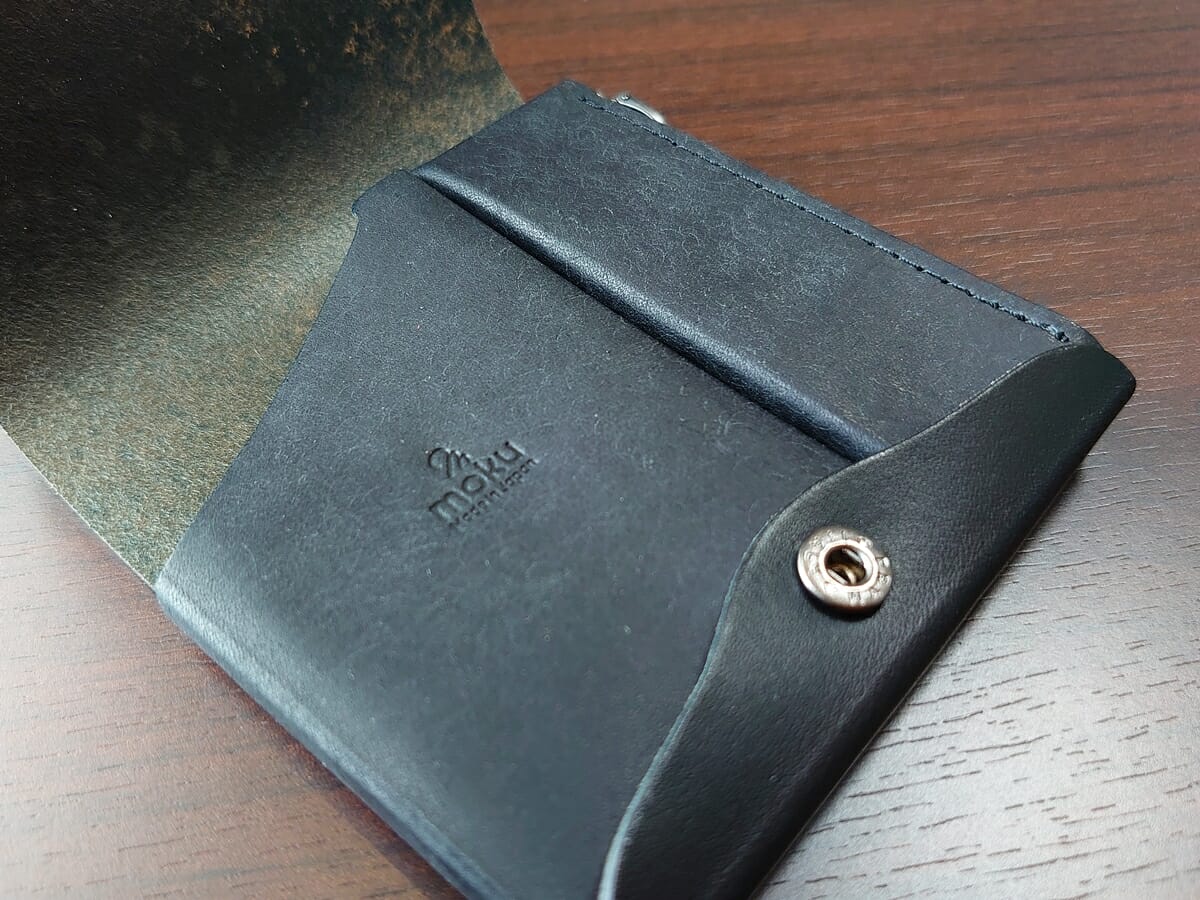 小さく薄い財布SAKU ブッテーロ Buttero ブラック buttero-black moku もく デザイン 内装 収納部分