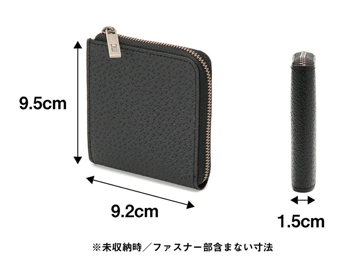 mic（ミック）カク ミニL字ファスナー財布 MI0140 サイズ 寸法