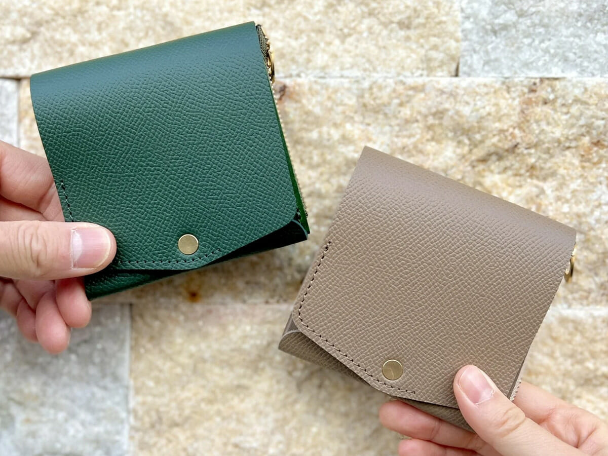 小さく薄い財布Saku ver.2 ノブレッサカーフ noblessacalf-green グリーン noblessacalf-beige ベージュ moku（モク）