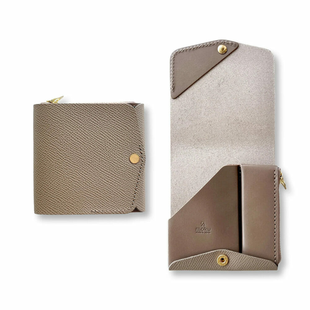 小さく薄い財布Saku ver.2 ノブレッサカーフ noblessacalf-beige（ベージュ）moku（モク）