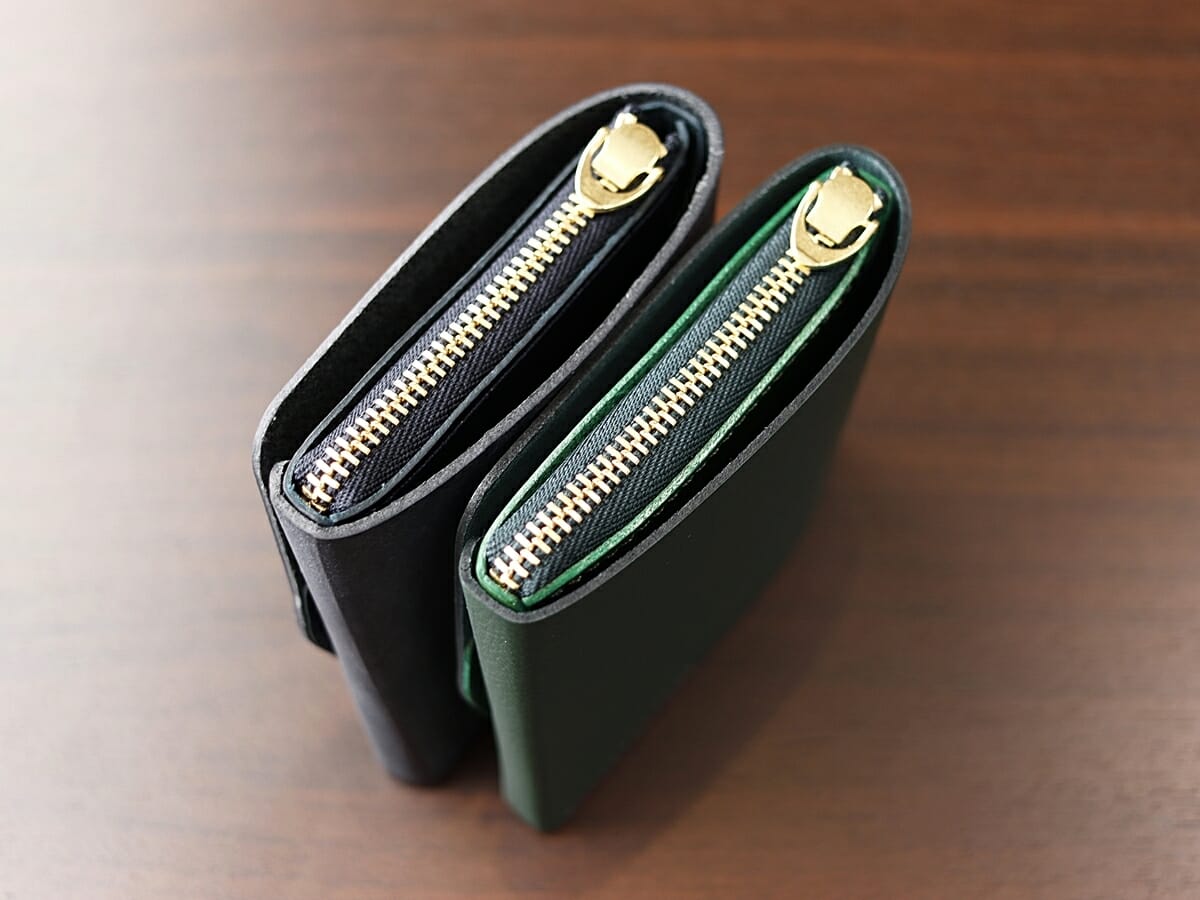 小さく薄い財布Saku ver.2 プエブロ ノブレッサカーフ moku（モク）レザーの質感を比較15