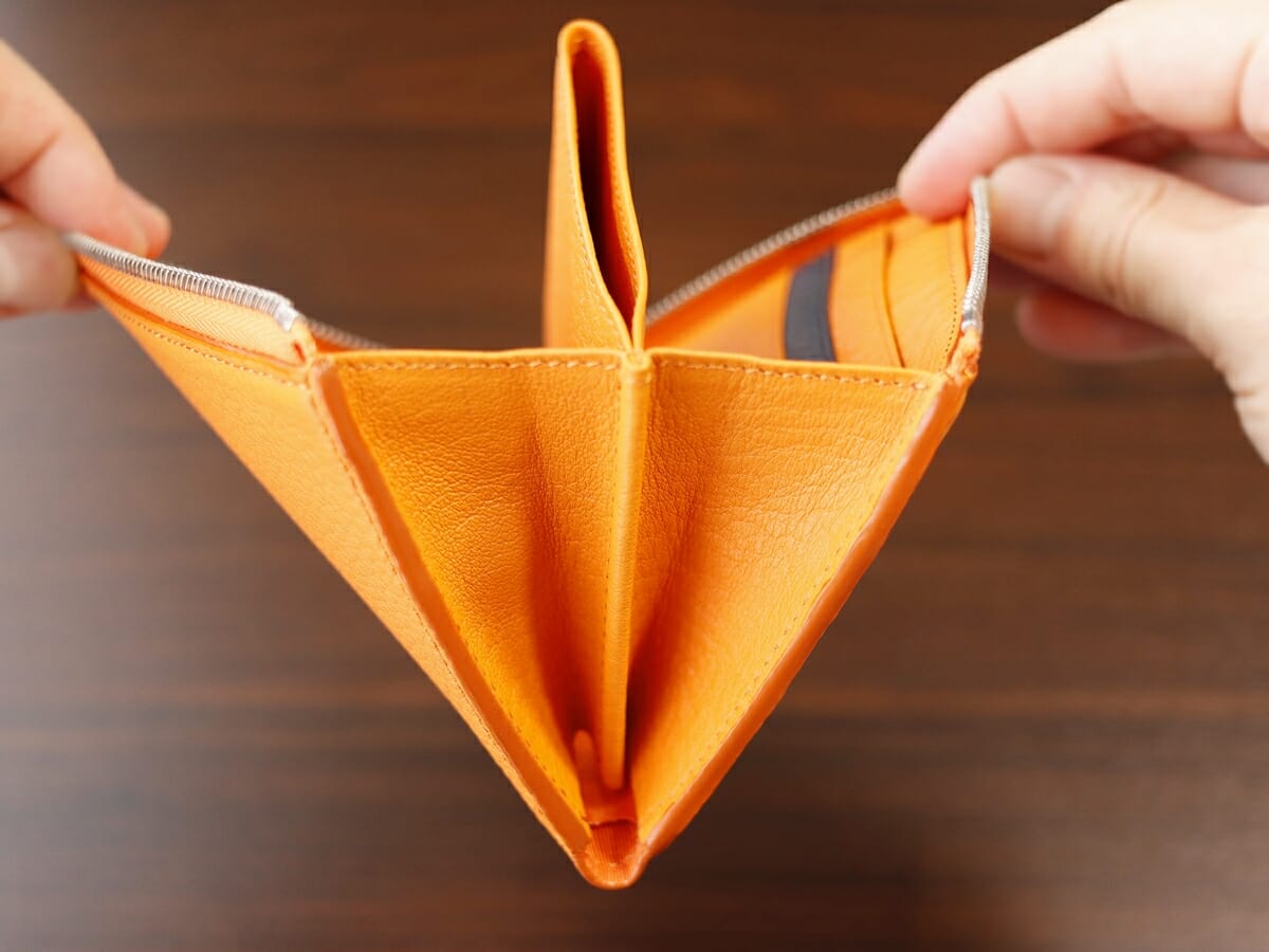 リーヴァ Lファスナーマルチ財布 セッカ（オレンジ）SOLSOMARE（ソルソマーレ）財布レビュー 内装デザイン 収納ポケット11