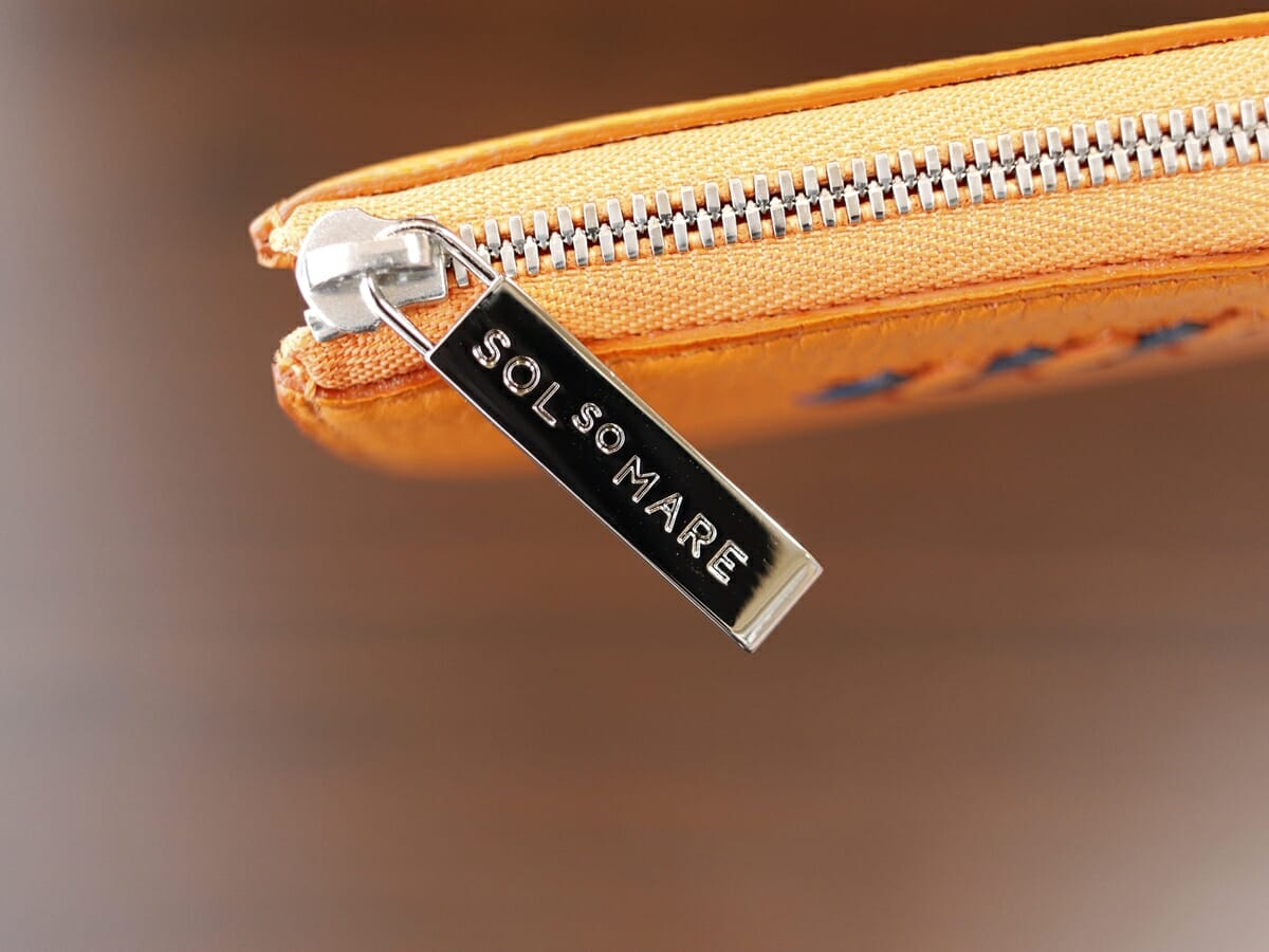 リーヴァ Lファスナーマルチ財布 セッカ（オレンジ）SOLSOMARE（ソルソマーレ）財布レビュー YKKファスナー3