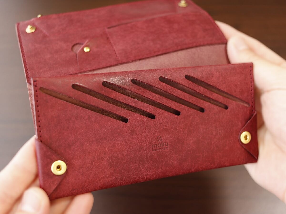 小さく薄い長財布Uno（ウーノ）moku モク もく プエブロレザー 財布レビュー 内装デザイン2