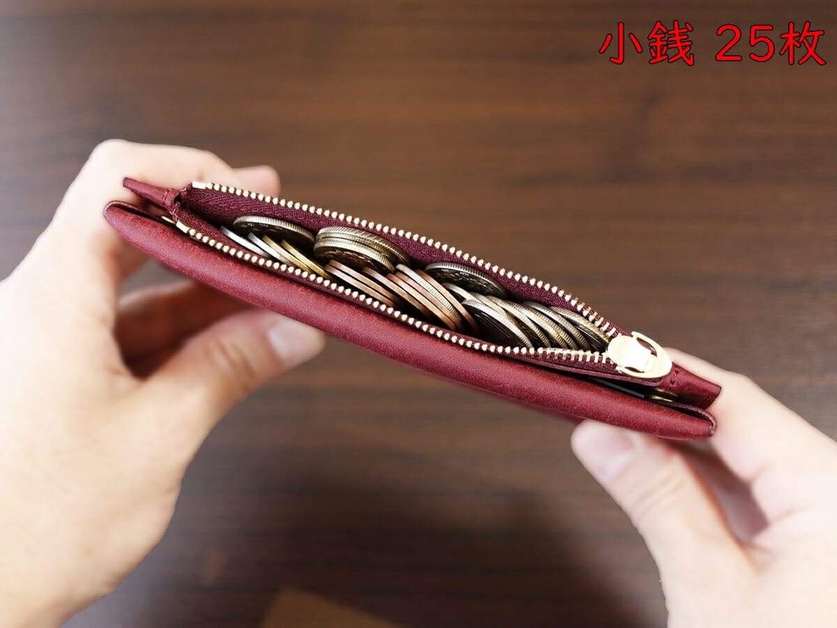 小さく薄い長財布Uno（ウーノ）moku モク もく プエブロレザー 財布レビュー 最大収納量での使い心地8