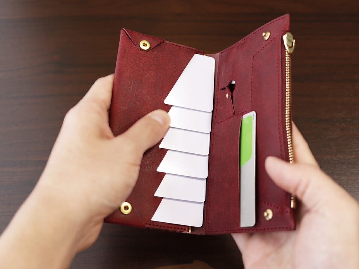 小さく薄い長財布Uno（ウーノ）moku モク もく プエブロレザー 財布レビュー 使い心地 財布の閉じ具合と注意点4