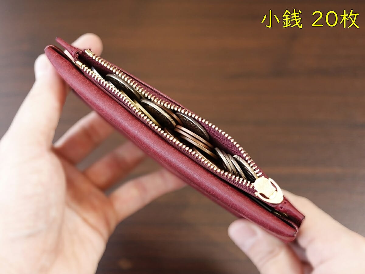 小さく薄い長財布Uno（ウーノ）moku モク もく プエブロレザー 財布レビュー 最大収納量での使い心地10