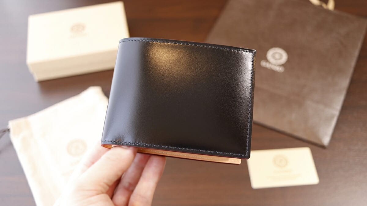 GANZO ガンゾ CORDOVAN コードバン 小銭入れ付き 二つ折り財布 ブラック 財布 レビュー カスタムファッションマガジン