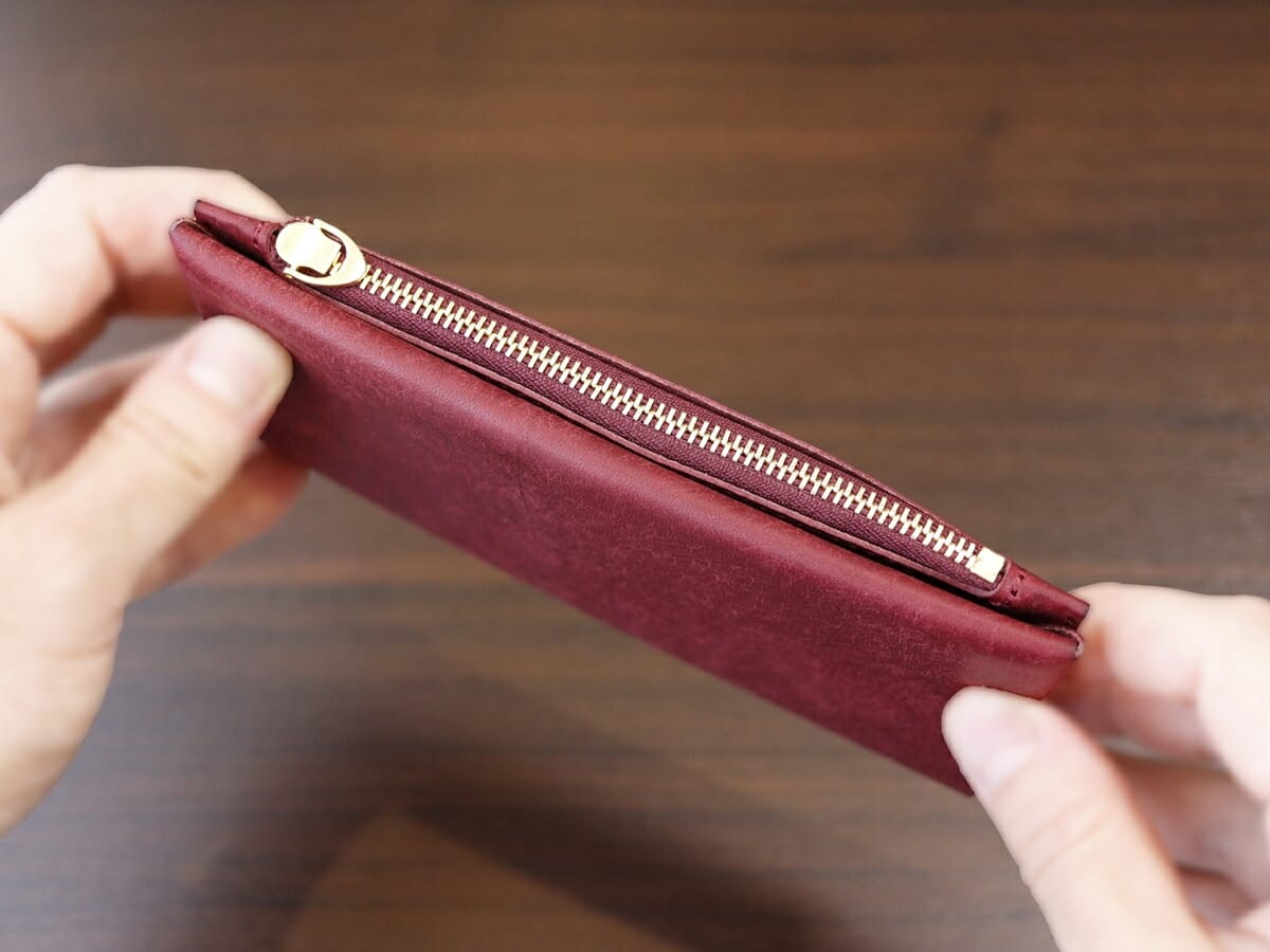 小さく薄い長財布Uno（ウーノ）moku モク もく プエブロレザー 財布レビュー 使い心地 財布の厚さ1