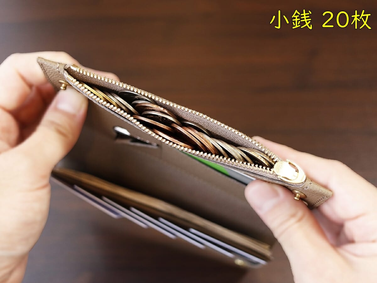 小さく薄い長財布Uno（ウーノ）moku モク もく ノブレッサカーフ 財布レビュー 使い心地8