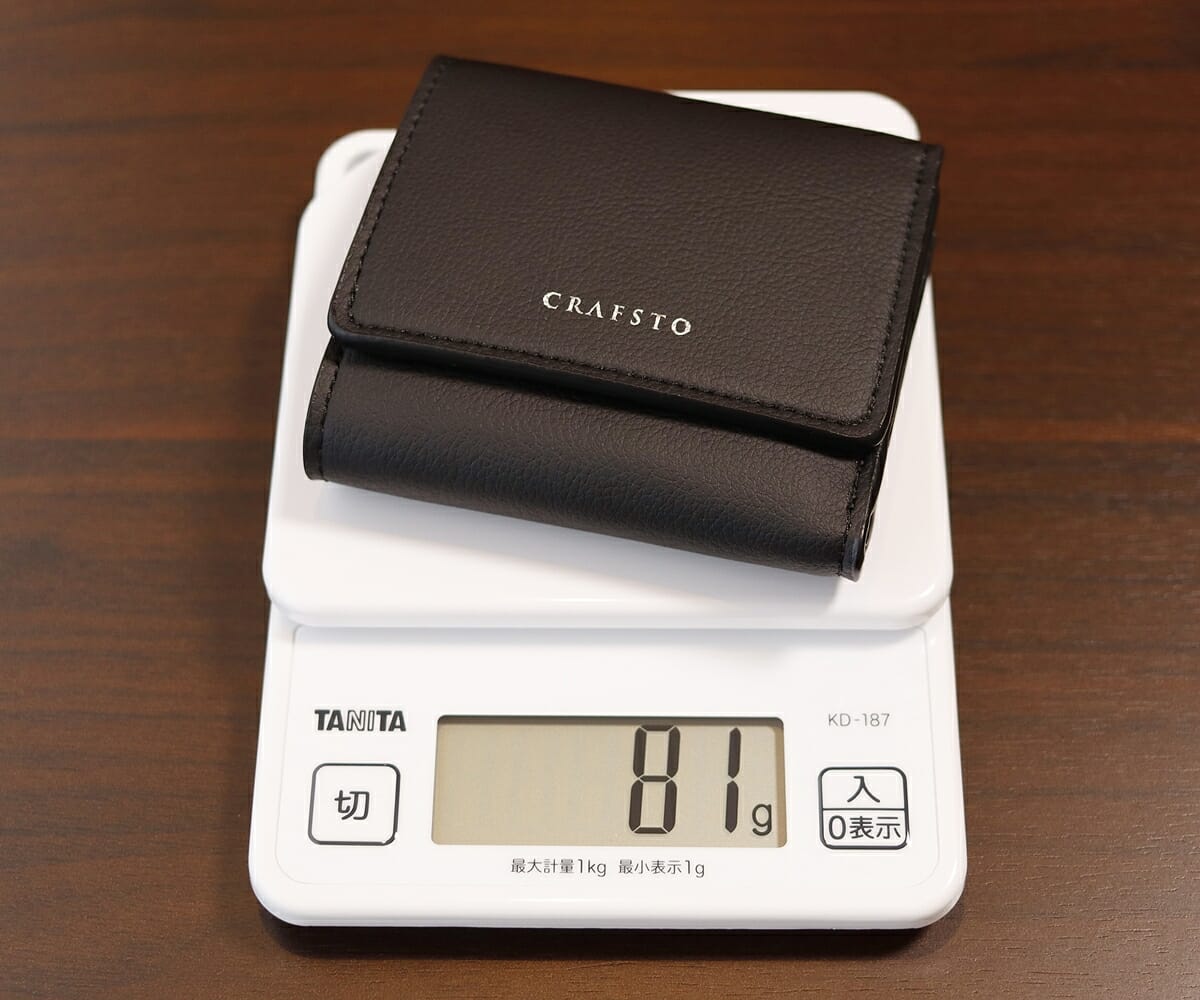 CRAFSTO（クラフスト）Desserto（デセルト）ヴィーガンレザー 三つ折り財布 レビュー カスタムファッションマガジン 重さ