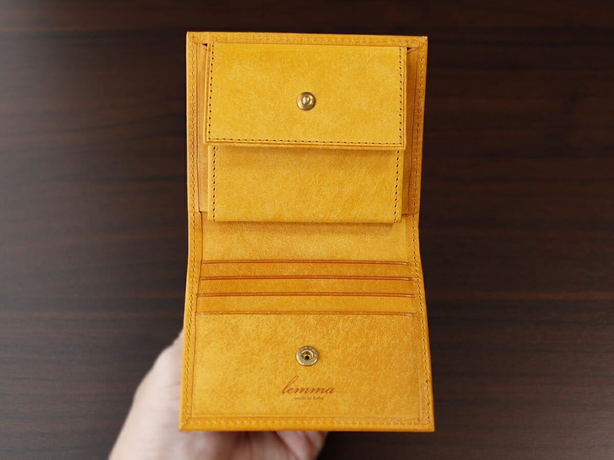 Marisco マリスコ lemma レンマ 二つ折り財布 プエブロレザー 内装デザイン 見開き