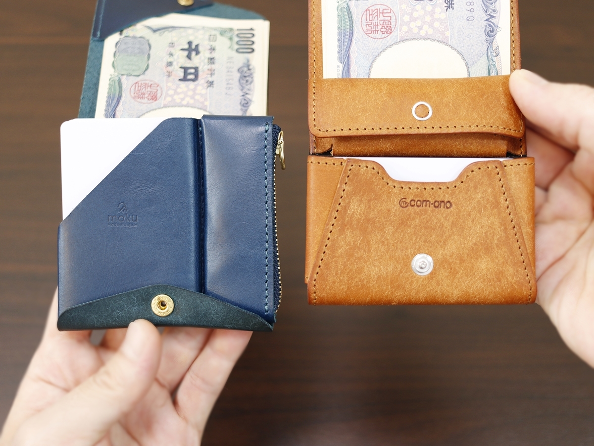 moku（モク）小さく薄い財布Saku Ver.2 com-ono（コモノ）薄い財布 Slim-005pb 財布の比較レビュー カードポケット1